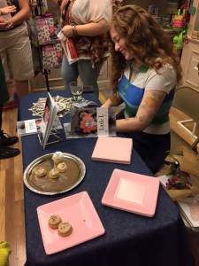 Ms. Violet Kay (a.k.a. Lisa O'Brien) at her recent book signing at Moravian Book Shop in Bethlehem, PA. photo: Christine Chiu
